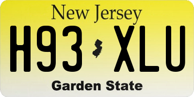 NJ license plate H93XLU
