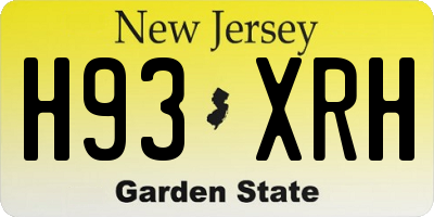 NJ license plate H93XRH