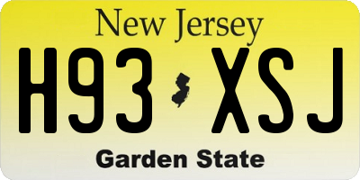 NJ license plate H93XSJ