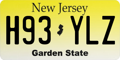 NJ license plate H93YLZ