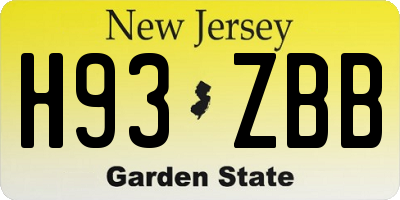 NJ license plate H93ZBB