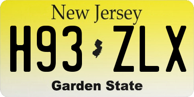 NJ license plate H93ZLX