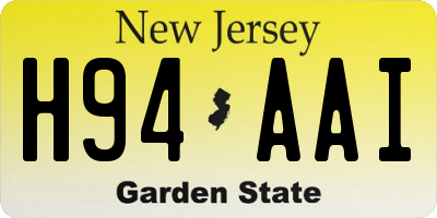 NJ license plate H94AAI
