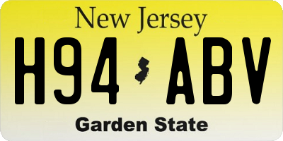 NJ license plate H94ABV