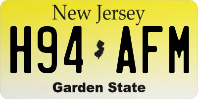 NJ license plate H94AFM