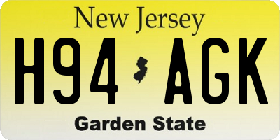 NJ license plate H94AGK