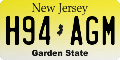 NJ license plate H94AGM