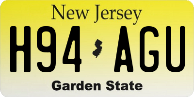 NJ license plate H94AGU