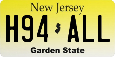 NJ license plate H94ALL