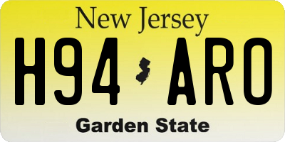 NJ license plate H94ARO