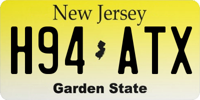 NJ license plate H94ATX