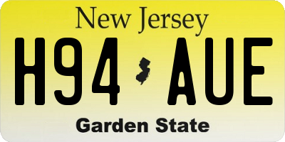 NJ license plate H94AUE