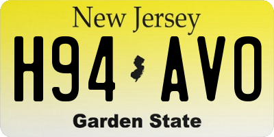 NJ license plate H94AVO