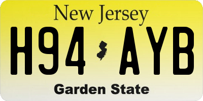 NJ license plate H94AYB