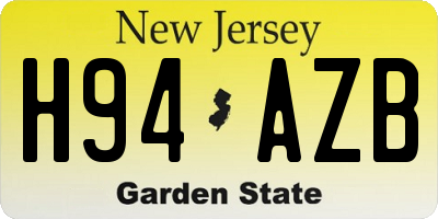 NJ license plate H94AZB