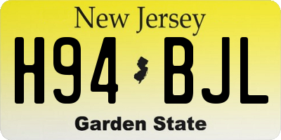 NJ license plate H94BJL