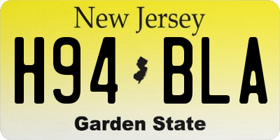 NJ license plate H94BLA