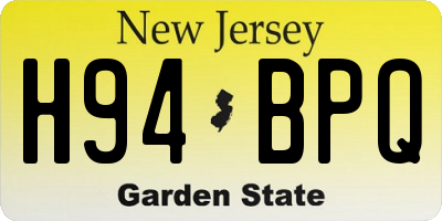 NJ license plate H94BPQ