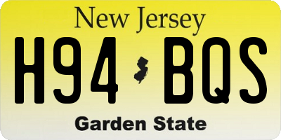 NJ license plate H94BQS
