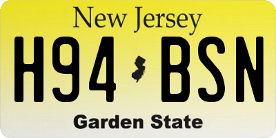 NJ license plate H94BSN