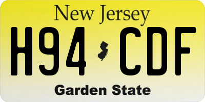 NJ license plate H94CDF