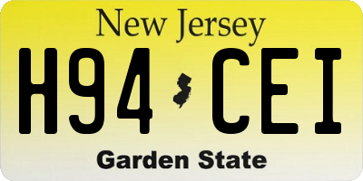 NJ license plate H94CEI