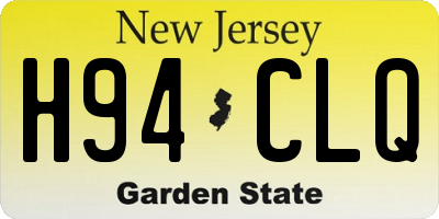 NJ license plate H94CLQ