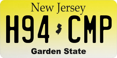 NJ license plate H94CMP