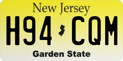 NJ license plate H94CQM