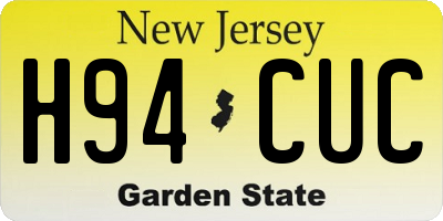 NJ license plate H94CUC