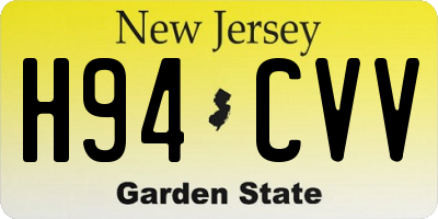 NJ license plate H94CVV
