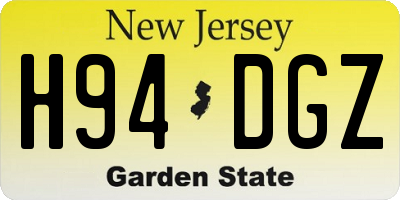 NJ license plate H94DGZ