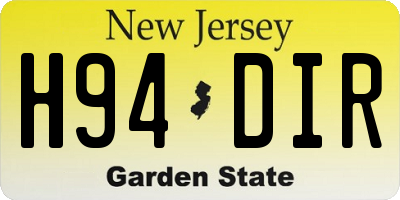 NJ license plate H94DIR