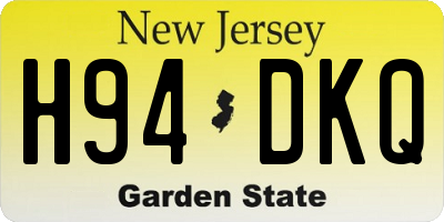NJ license plate H94DKQ