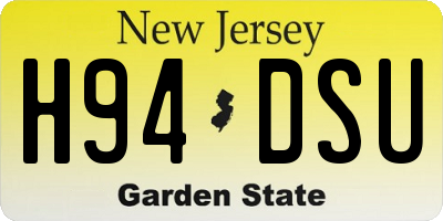 NJ license plate H94DSU