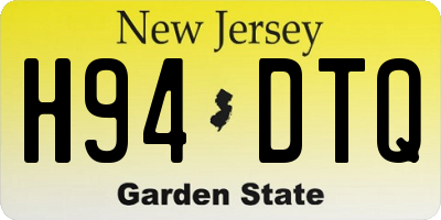 NJ license plate H94DTQ