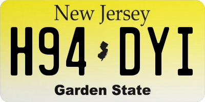 NJ license plate H94DYI