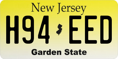 NJ license plate H94EED