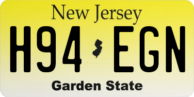 NJ license plate H94EGN