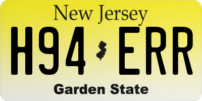 NJ license plate H94ERR