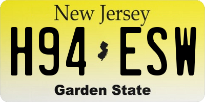 NJ license plate H94ESW