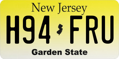 NJ license plate H94FRU