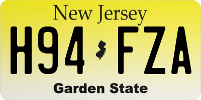 NJ license plate H94FZA