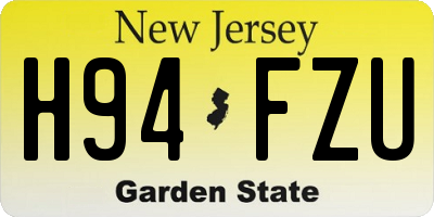 NJ license plate H94FZU