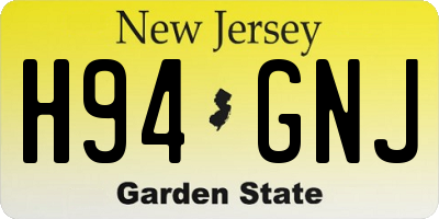 NJ license plate H94GNJ