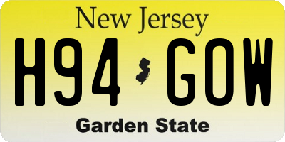 NJ license plate H94GOW
