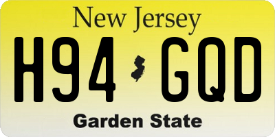 NJ license plate H94GQD