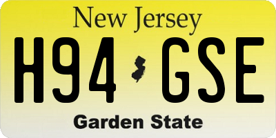 NJ license plate H94GSE