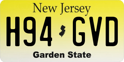 NJ license plate H94GVD