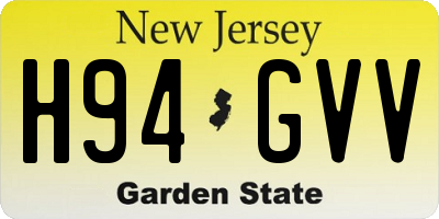 NJ license plate H94GVV